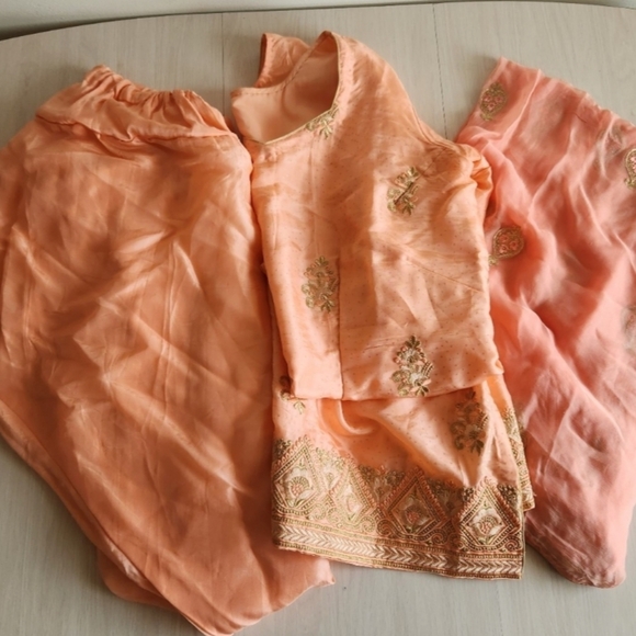 Dresses & Skirts - Peach Patiala Salwar Kameez Suit